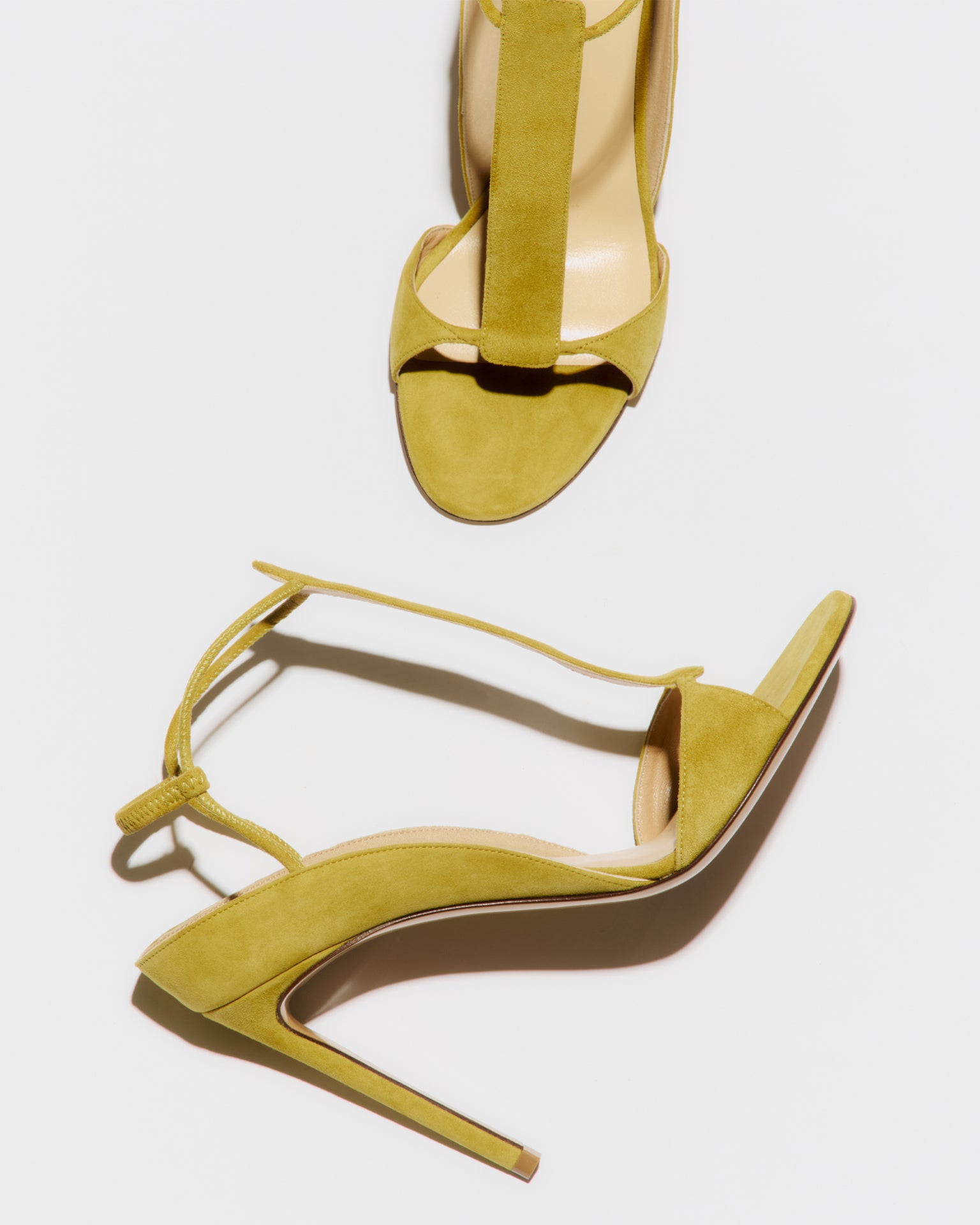Women's Suede T-Strap Stiletto Sandals