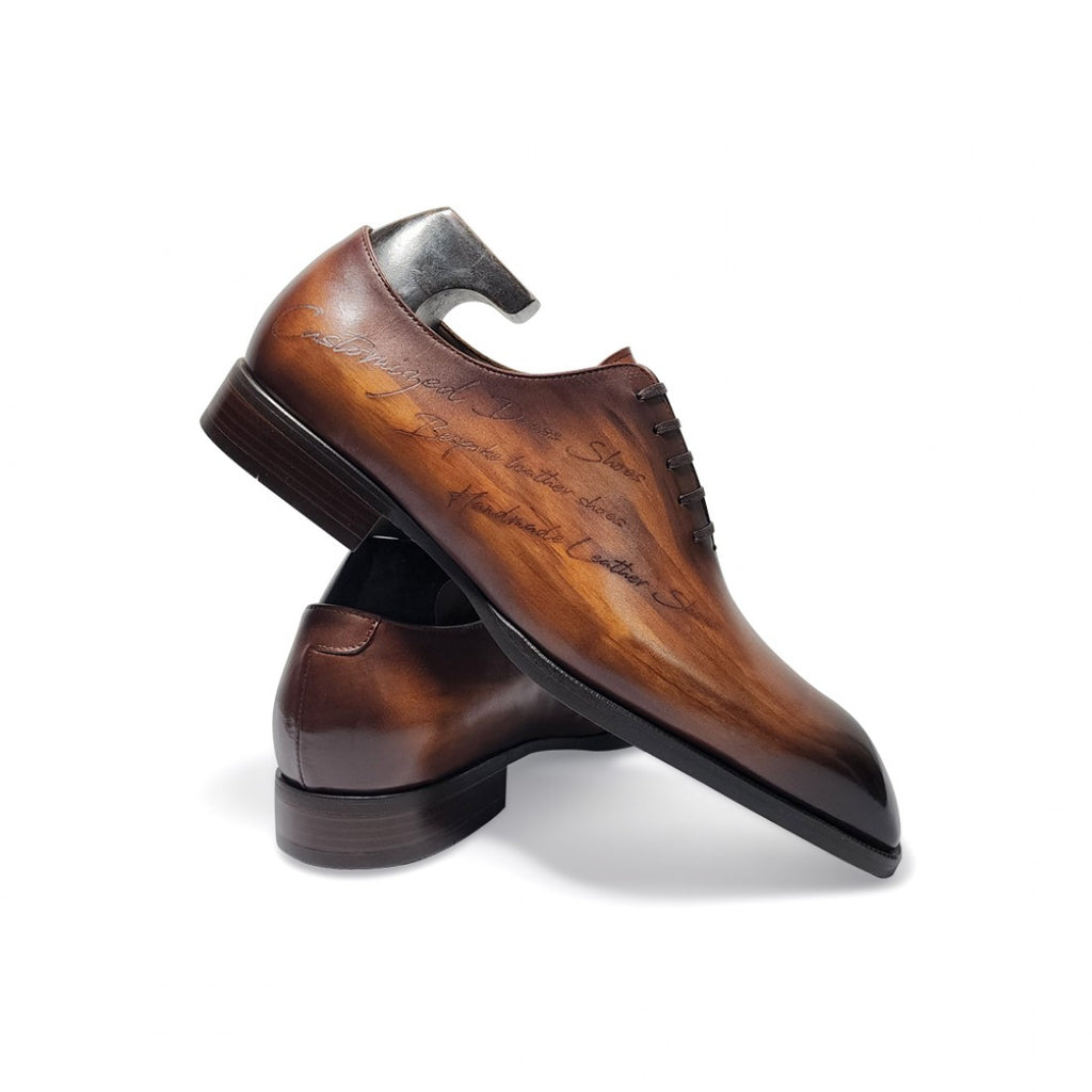 Men's Engraved Script Business Dress Shoes