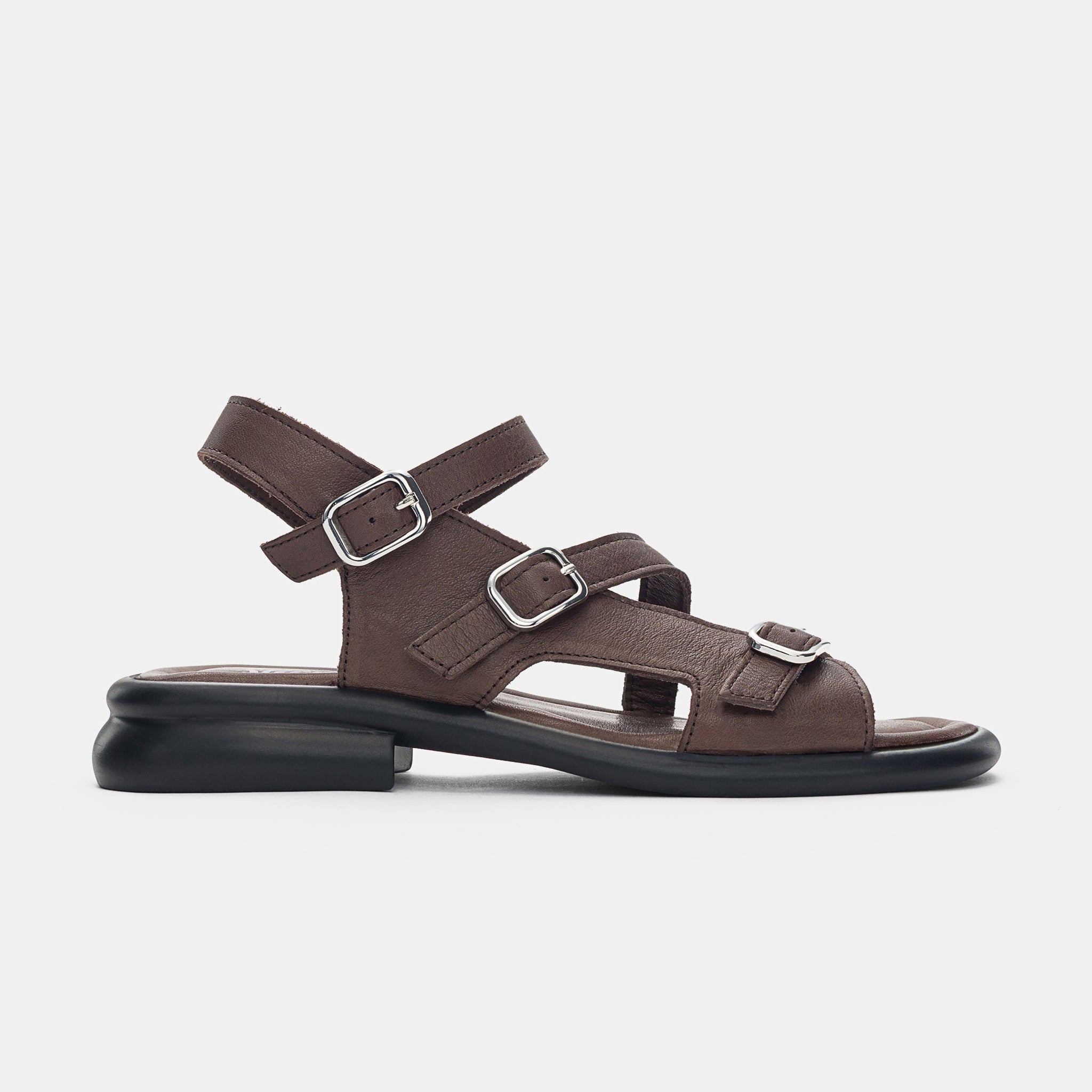 Ladies' Genuine Leather Multi-Buckle Adjustable Sandals
