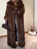 Chocolate Faux Fur Long Coat