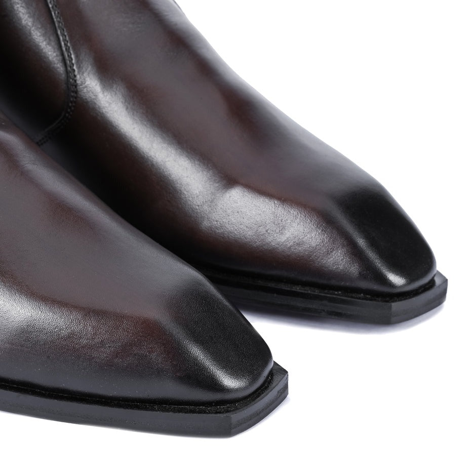 Minimalist Polished Leather Dress Boots