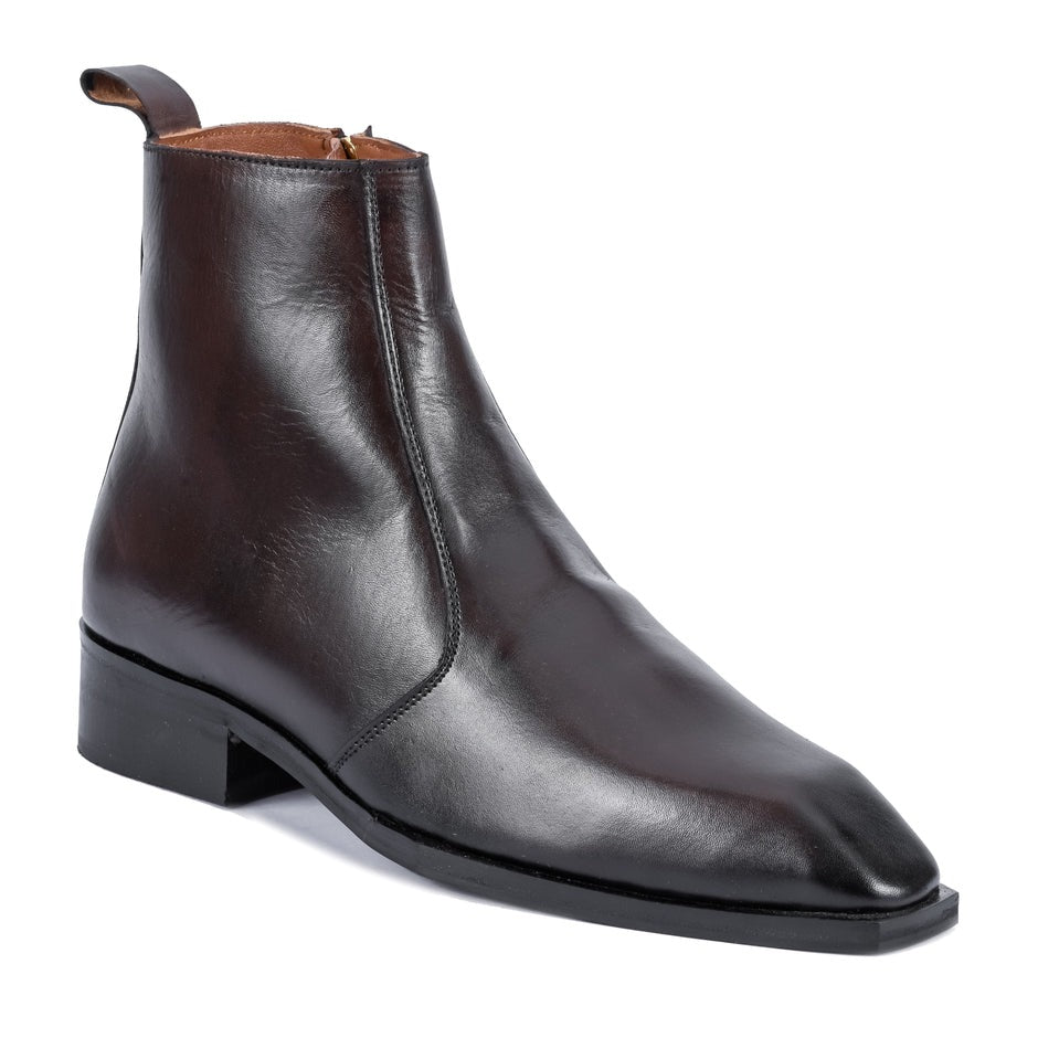 Minimalist Polished Leather Dress Boots