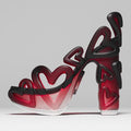 Ladies' Bold 3D Heart Design Open-Toe Heeled Sandals【Gradual Change】
