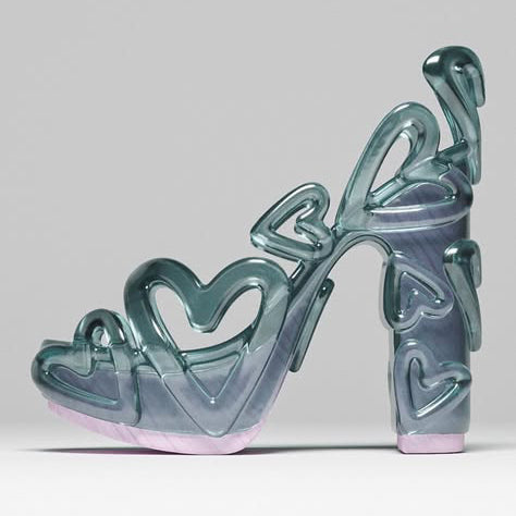 Ladies' Bold 3D Heart Design Open-Toe Heeled Sandals【Gradual Change】