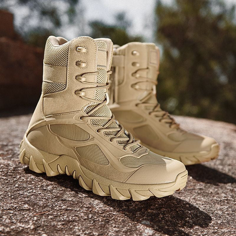 Men's High-Top Paneled Boots | Lightweight Outdoor Ankle Boots For Daily Use