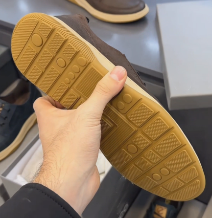 Dark Brown Grained Leather Casual Derby Shoes