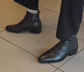 Croc-Embossed Leather Chelsea Boots