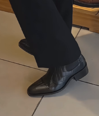 Croc-Embossed Leather Chelsea Boots