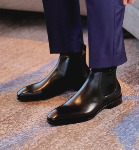 Minimalist Polished Leather Chelsea Boots