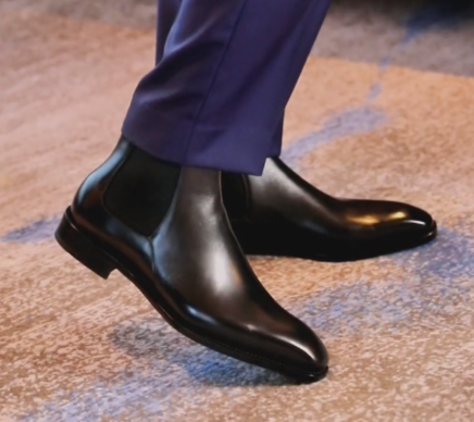 Minimalist Polished Leather Chelsea Boots