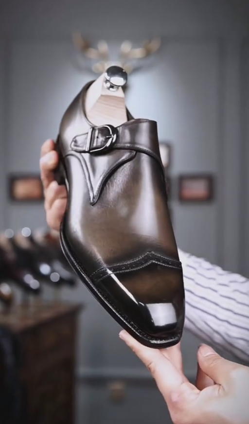 Cap-Toe Brogue Monk Strap Formal Footwear