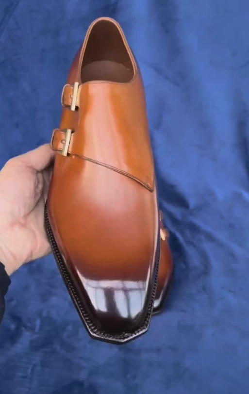 Artisan Polished Cap-Toe Monk Strap Footwear