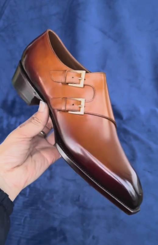 Artisan Polished Cap-Toe Monk Strap Footwear