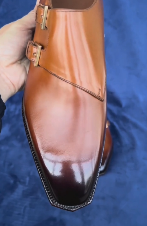 Artisan Polished Cap-Toe Monk Strap Footwear