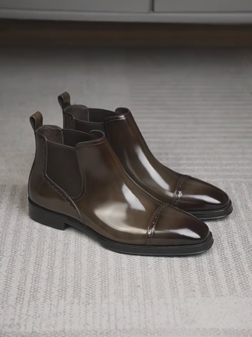 Polished Formal Ankle Boots With Elastic Gussets