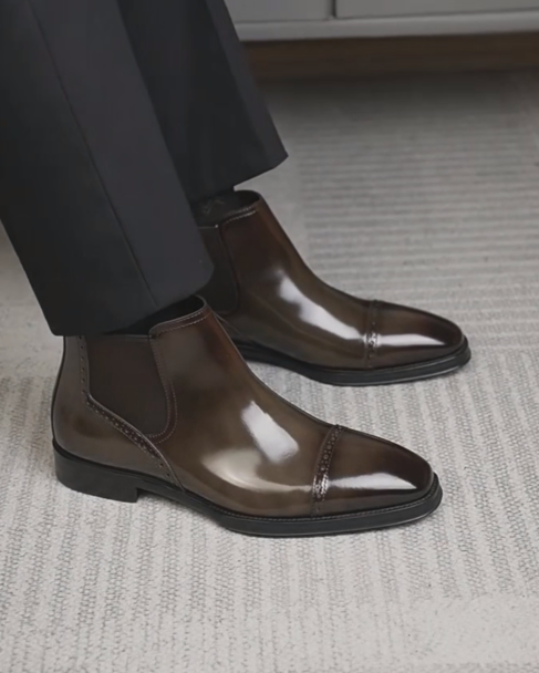 Polished Formal Ankle Boots With Elastic Gussets