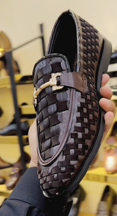 Handwoven Leather Horsebit Loafers