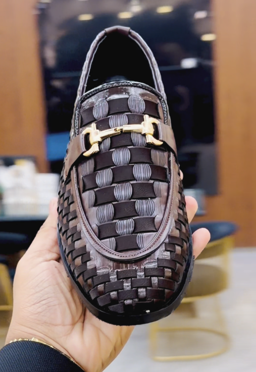Handwoven Leather Horsebit Loafers
