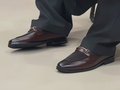 Leather & Fabric Slip-On Dress Shoes