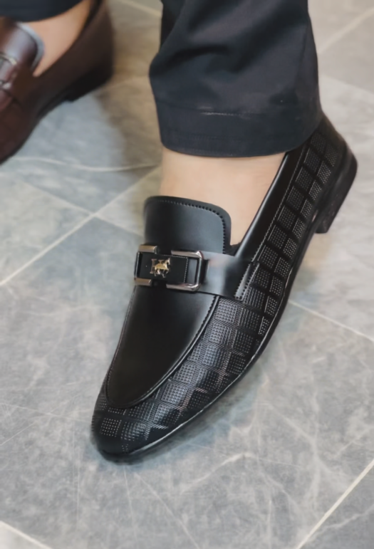 Polished Leather Slip-On Dress Shoes