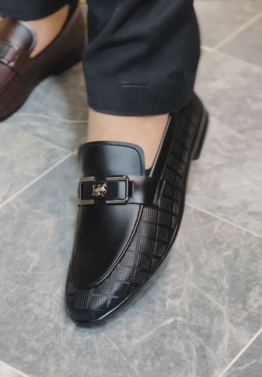 Polished Leather Slip-On Dress Shoes