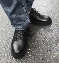 Pebbled Leather Chunky Derby Shoes