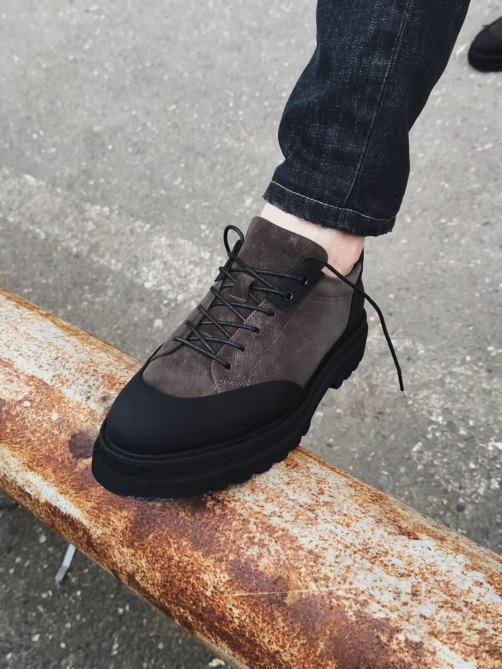 Chunky Lug Sole Lace-Up Casual Shoes