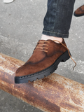 Chunky Lug Sole Lace-Up Dress Shoes