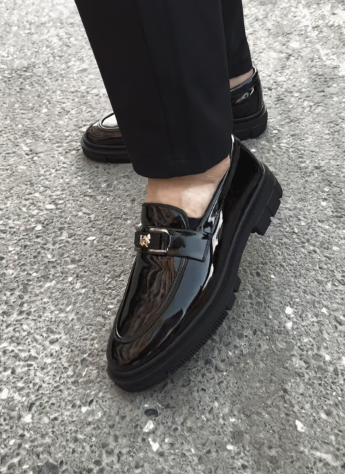 Chunky Lug Sole Slip-On Dress Shoes