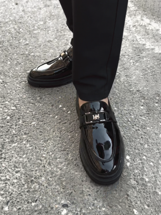 Chunky Lug Sole Slip-On Dress Shoes