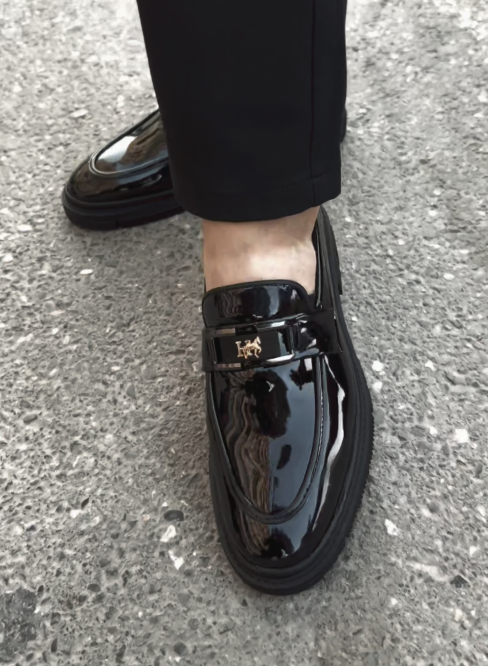 Chunky Lug Sole Slip-On Dress Shoes