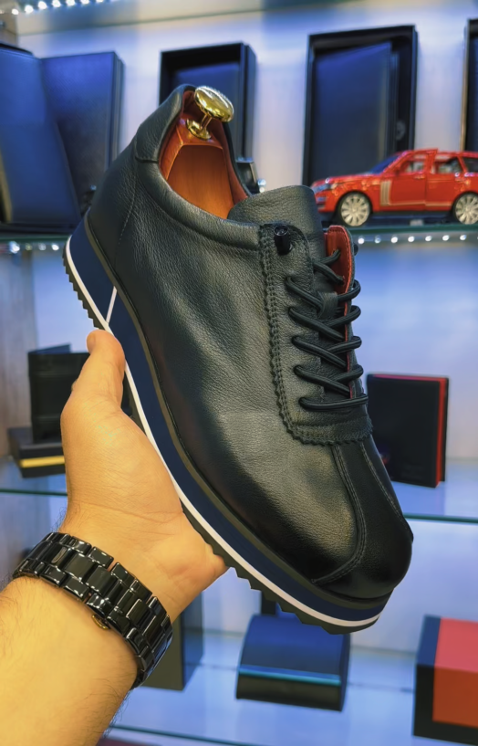 Men's Leather Platform Sneakers