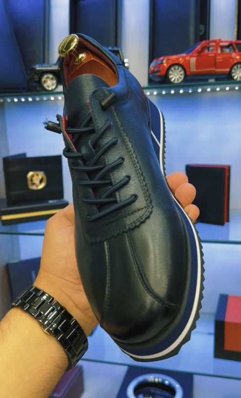 Men's Leather Platform Sneakers