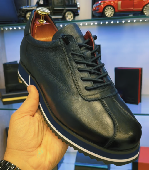 Men's Leather Platform Sneakers
