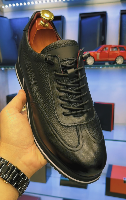 Men's Leather Platform Sneakers