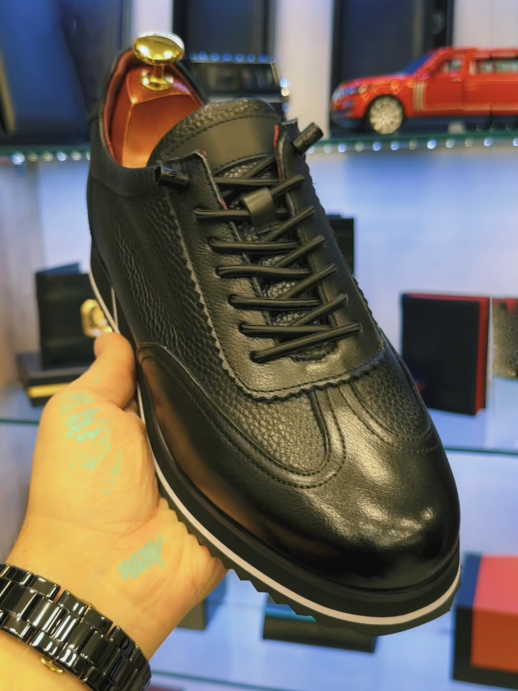 Men's Leather Platform Sneakers