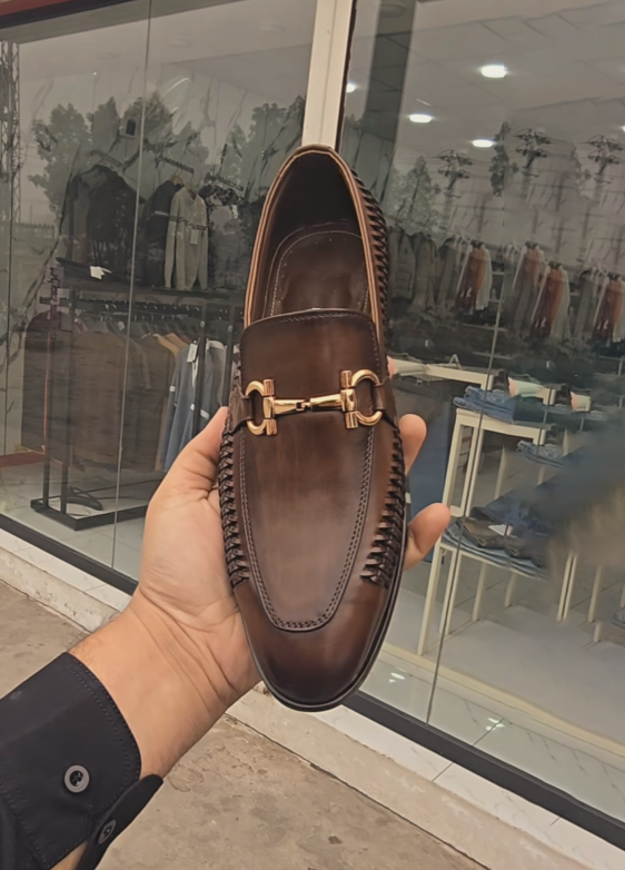 Men's Braided Leather Horsebit Loafers
