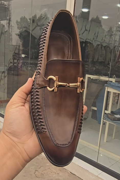 Men's Braided Leather Horsebit Loafers