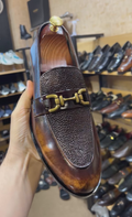 Men's Polished Gradient Leather Slip-On Dress Shoes