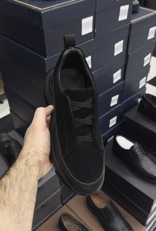 Men's Suede & Leather Platform Sneakers