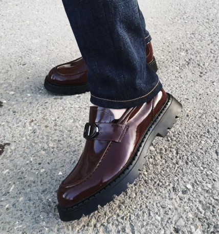 Men's Chunky Monogram Buckle Dress Shoes
