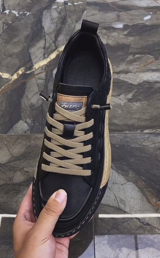 Men's Embossed Crocodile Leather Sneakers