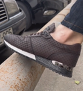 Men's Snake Pattern Leather Retro Sneakers