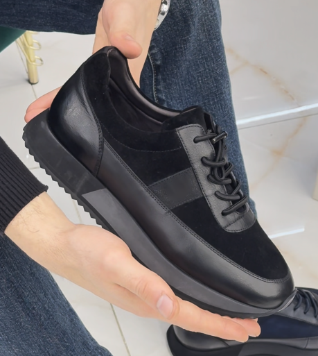 Men's Suede Leather Platform Sneakers