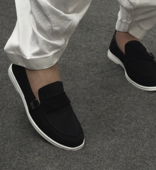 Men's Suede Buckle Loafers