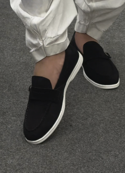 Men's Suede Buckle Loafers