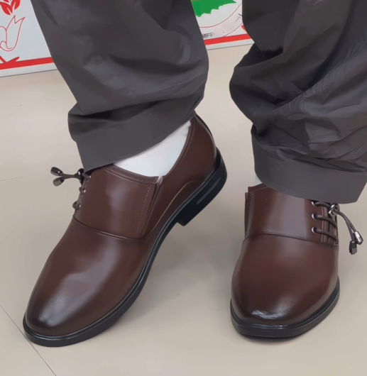 Men's Brown Cap-Toe Business Dress Shoes