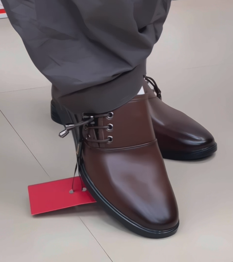 Men's Brown Cap-Toe Business Dress Shoes