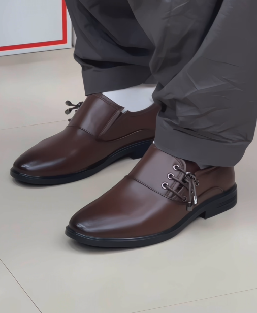 Men's Brown Cap-Toe Business Dress Shoes