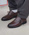 Men's Brown Cap-Toe Business Dress Shoes